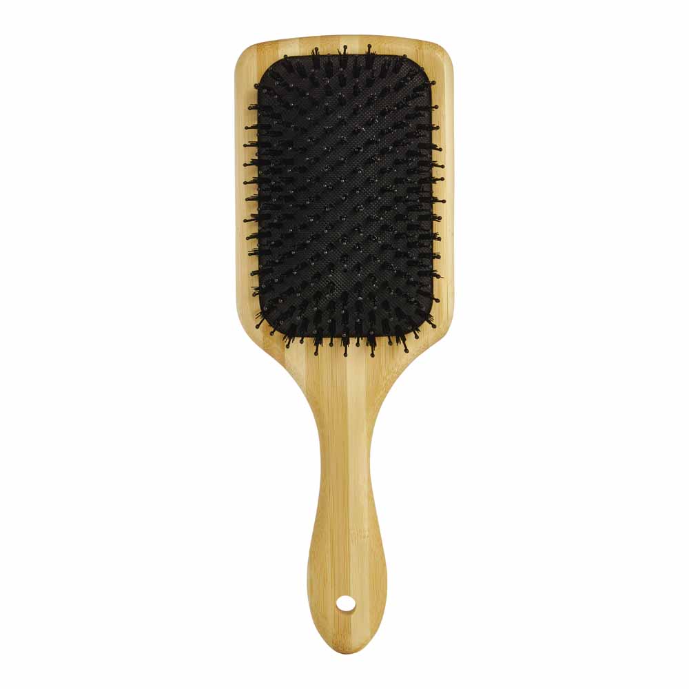 Bamboo Paddle Combo Bristle Hair Brush Image 1