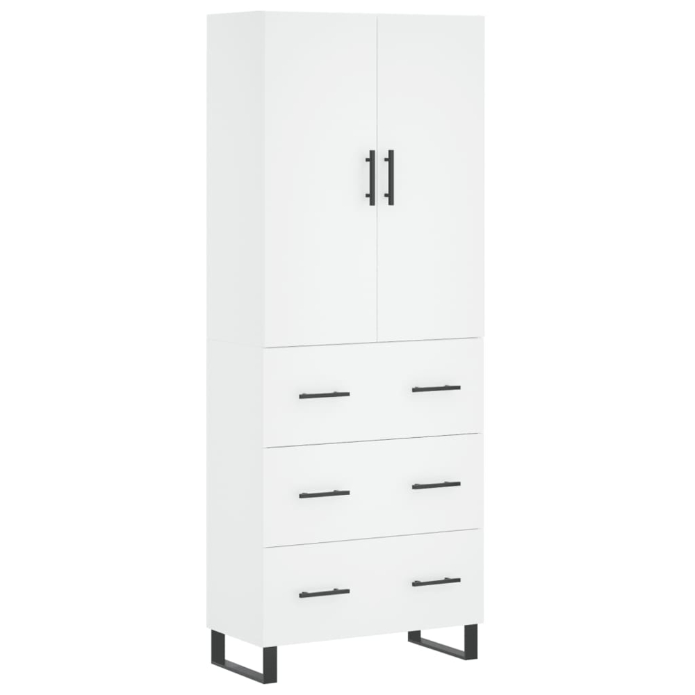 vidaXL 2 Door 3 Drawer White Highboard Image 2