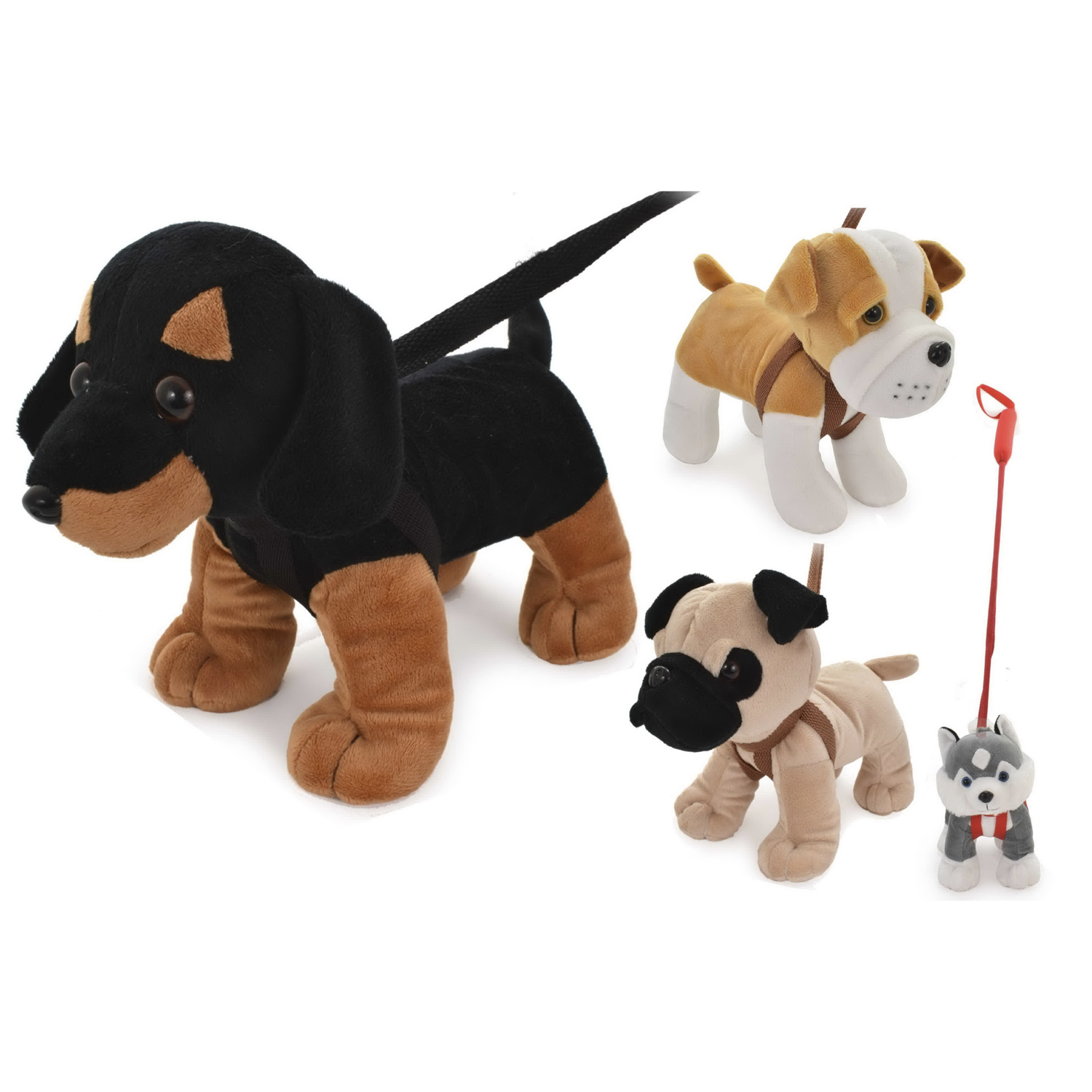 Single Dog on a Lead Soft Toy in Assorted styles Image