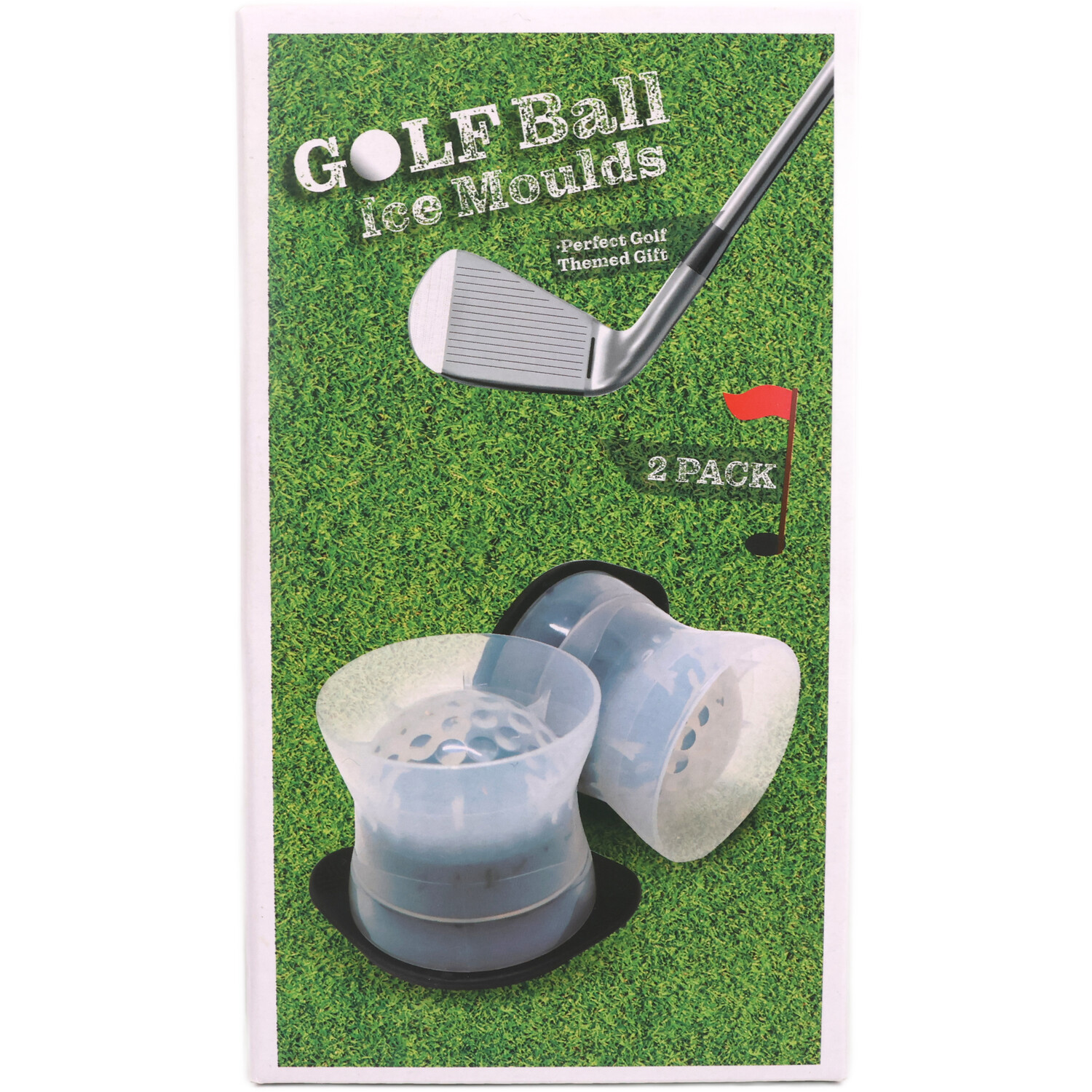 Pack of 2 Golf Ice Moulds Clear Image 1