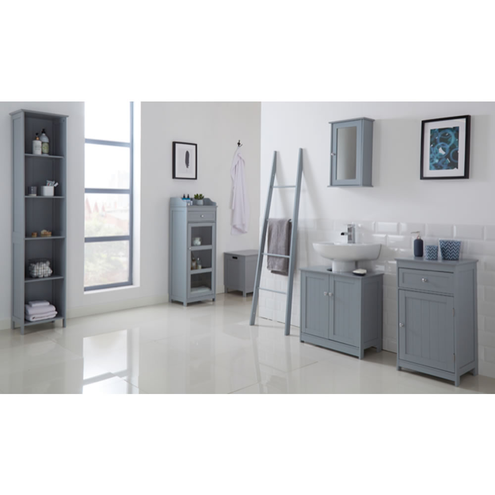 Alaska Grey Low Bathroom Cabinet Image 2