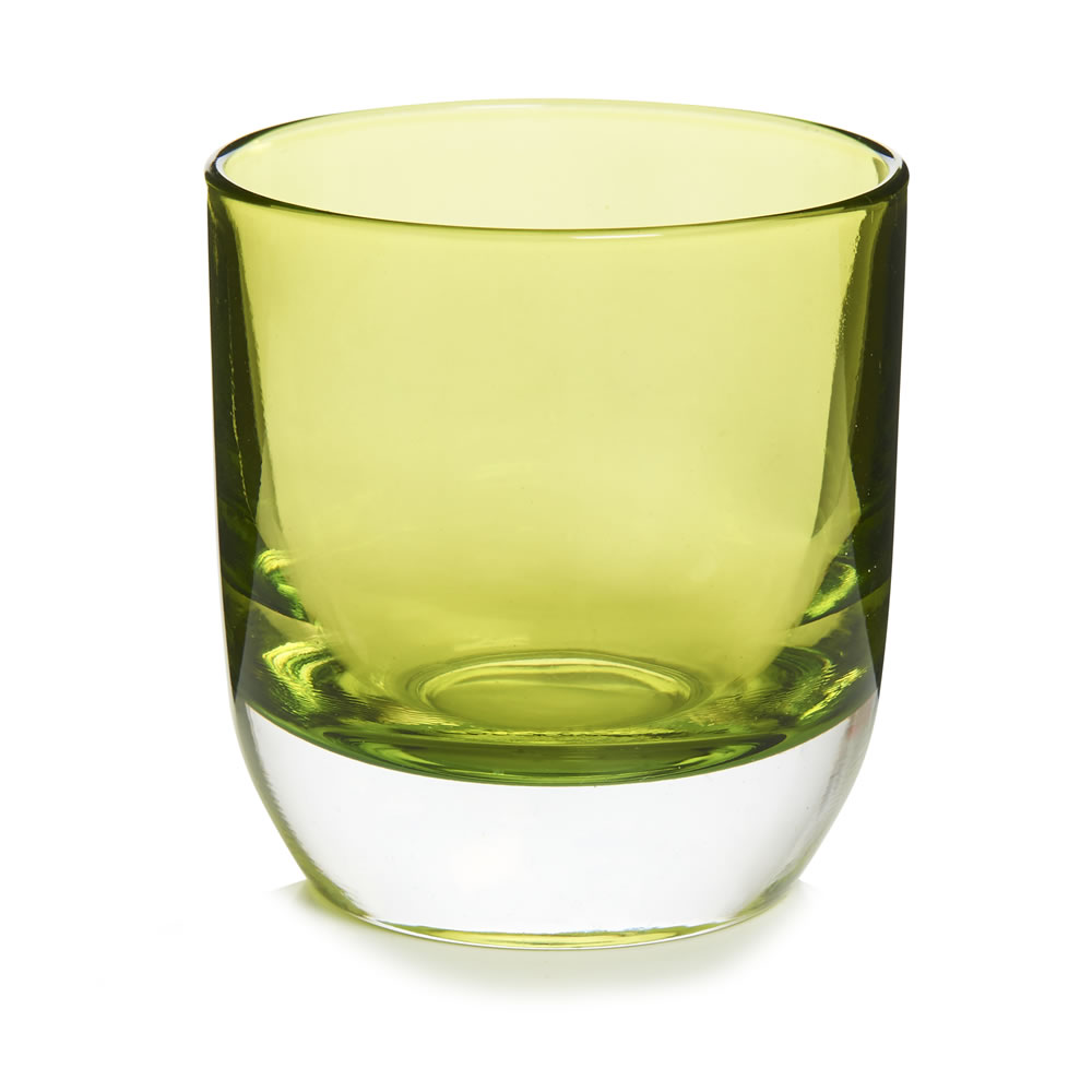 Wilko Green Glass Tealight Holder Image