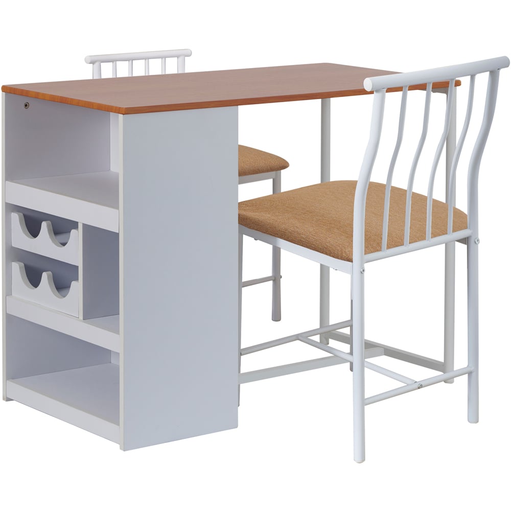 Greenhurst 2 Seater Black and Tan MDF Compact Bistro Set with Storage Image 2