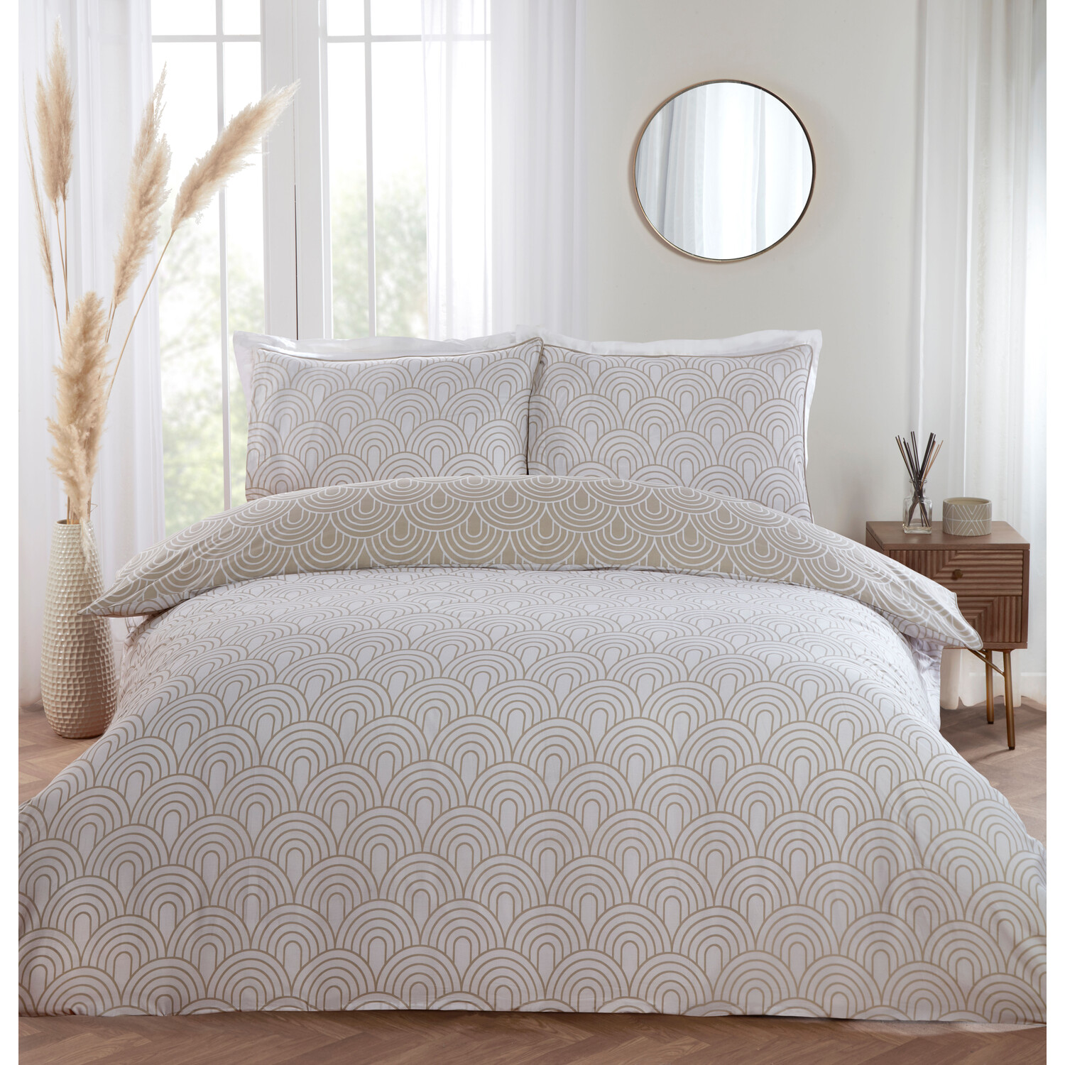 Divante Double Natural Arches Duvet Set Image 2