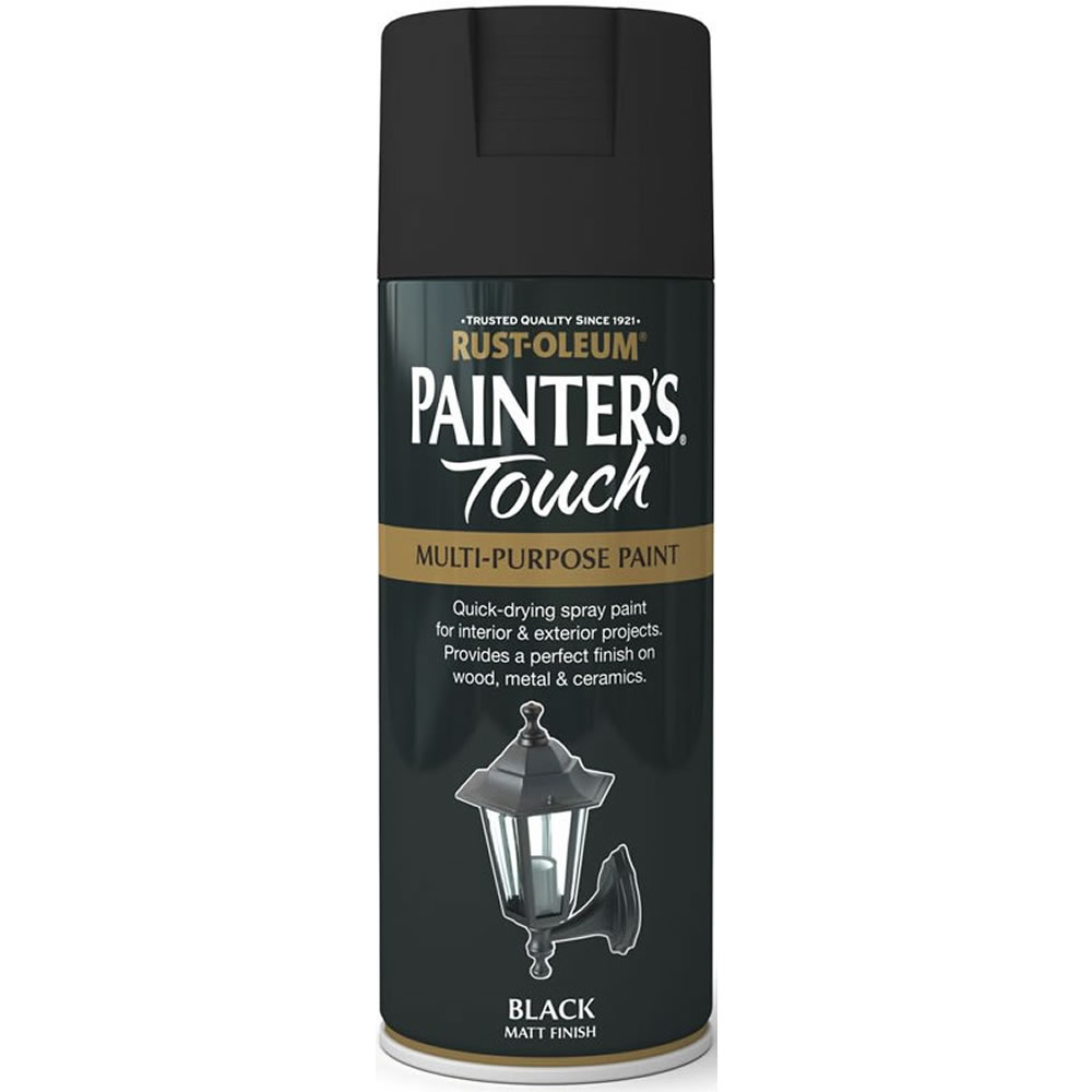 Rust-Oleum Black Painter's Touch Matt Spray Paint 400ml Image