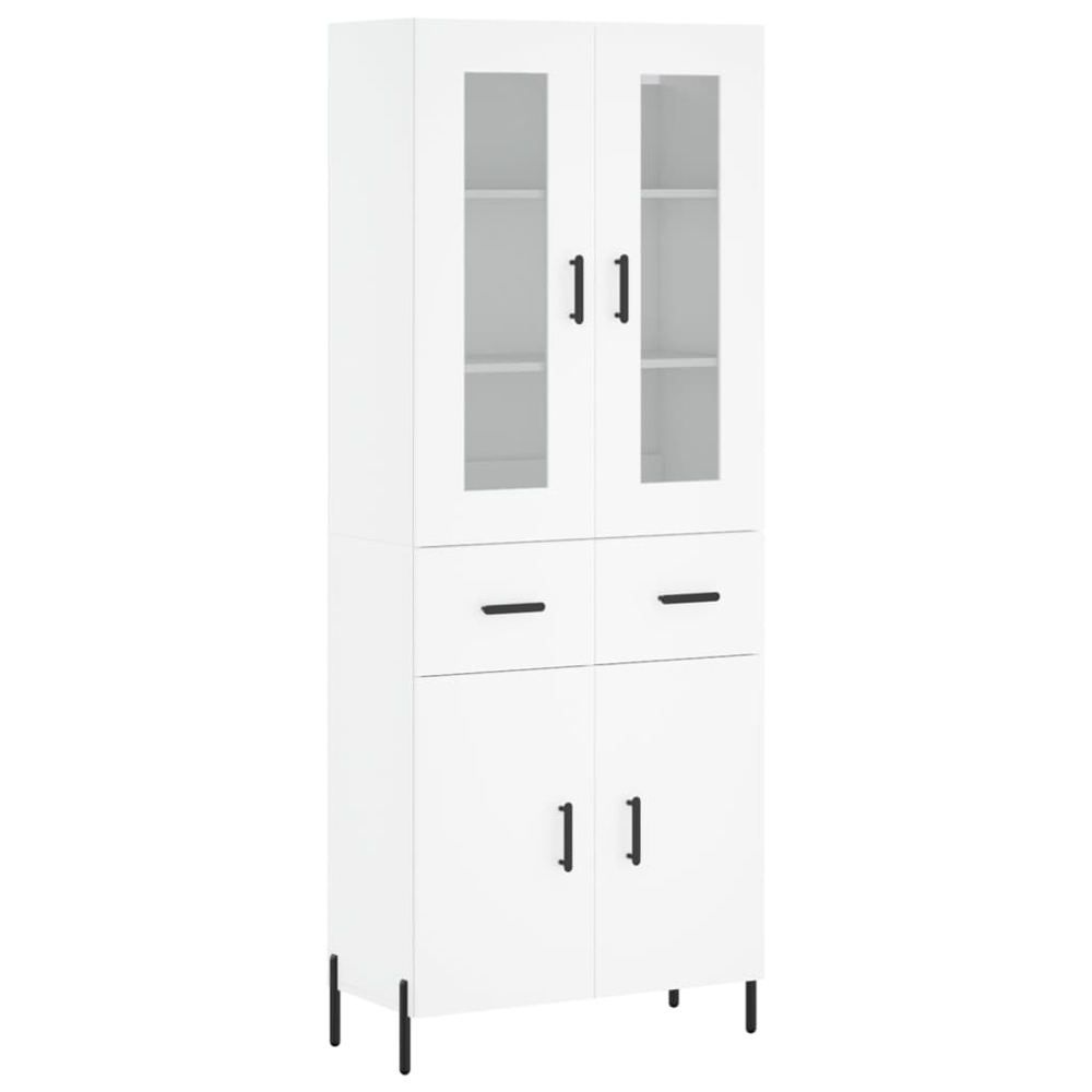 vidaXL 4 Door 2 Drawer White Highboard Image 2