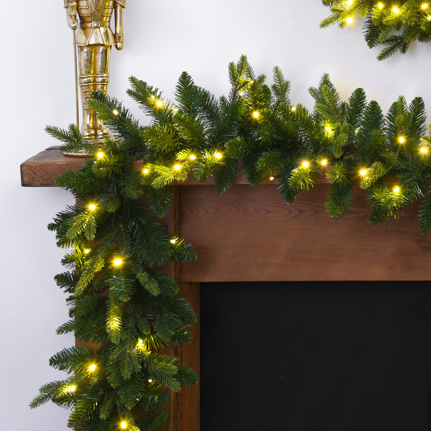 Set of LED Wreath and Garland Green Image 4