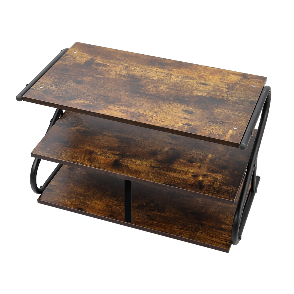 Living and Home 3Tier Rustic Brown S Frame Shoe Rack Wilko