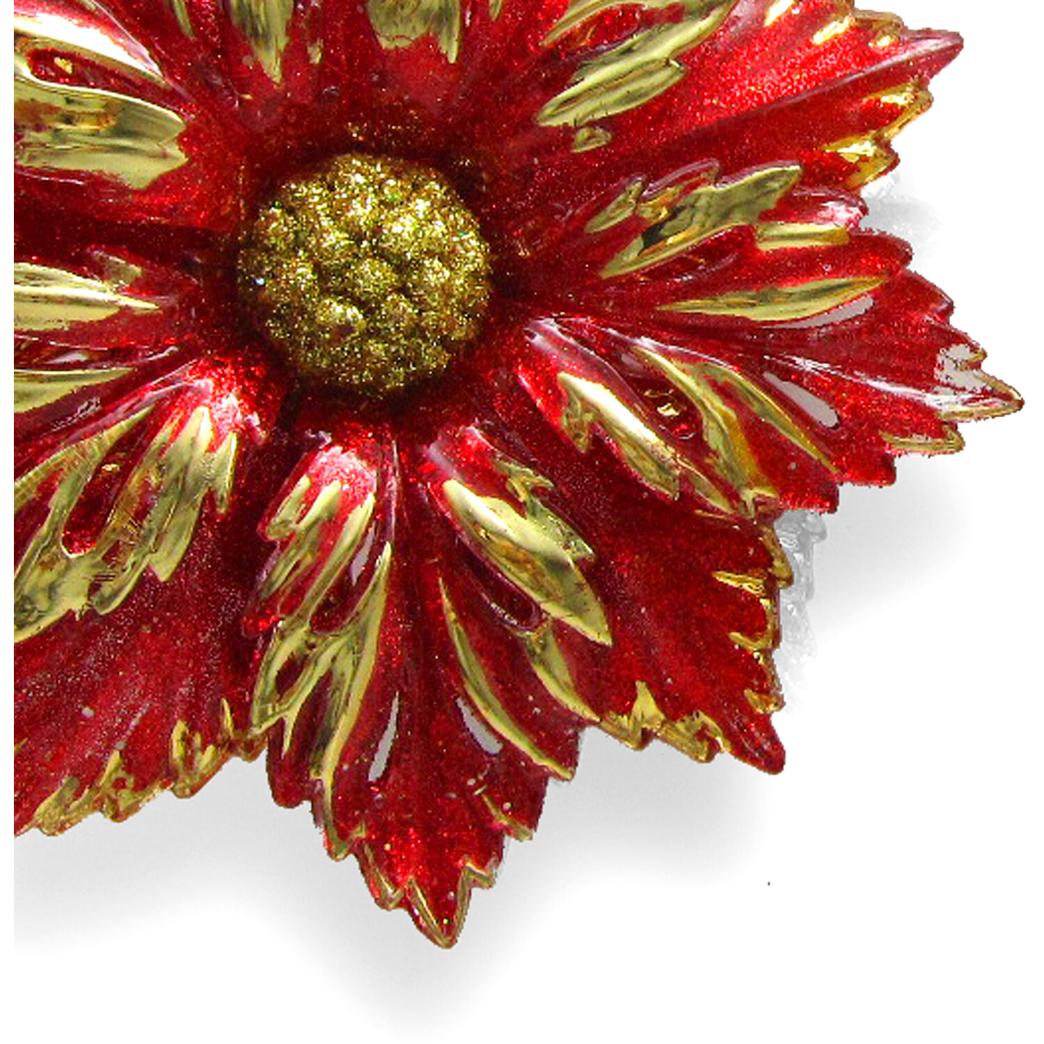 Glitter Pointsettia Hanging Decoration Image 2