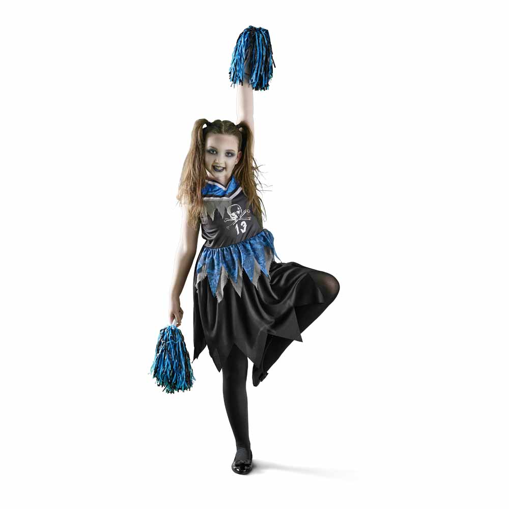 Wilko Halloween Skull Cheerleader Costume 9-10 Years Image 1
