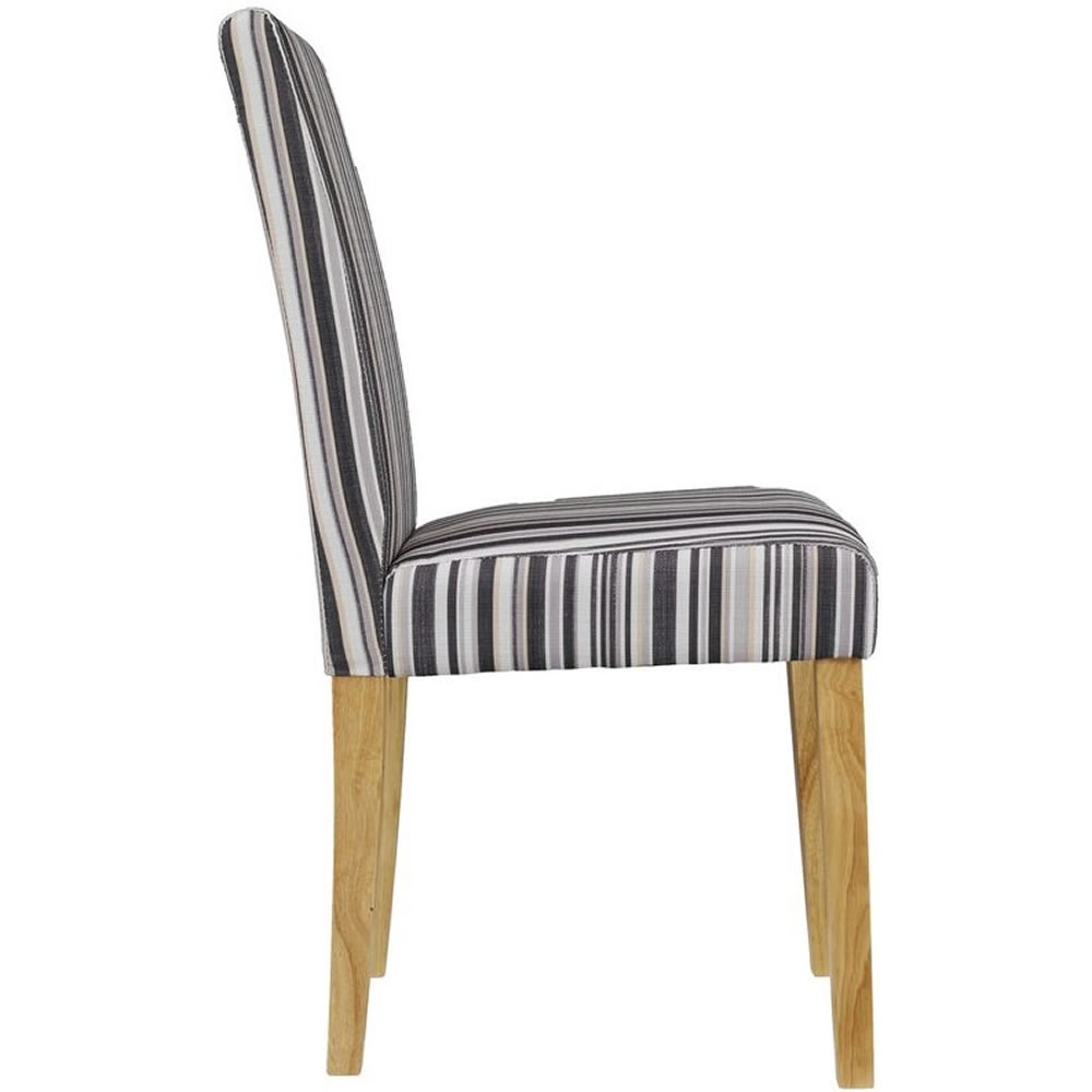 Lorenzo Set of 2 Striped Fabric Dining Chairs Image 2