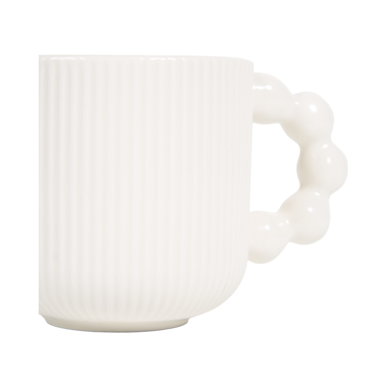 Ribbed Bobble Handle Mug Black or White Image 6