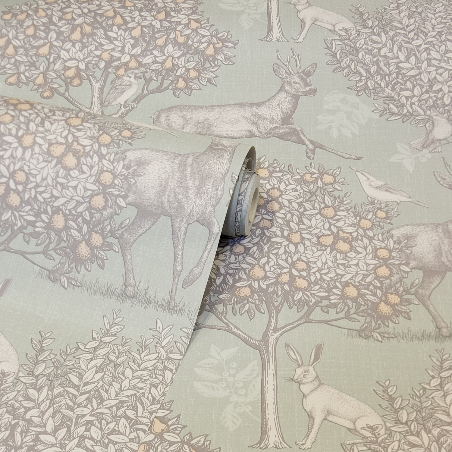 Woodland Scene Wallpaper - Sage Green Image 7