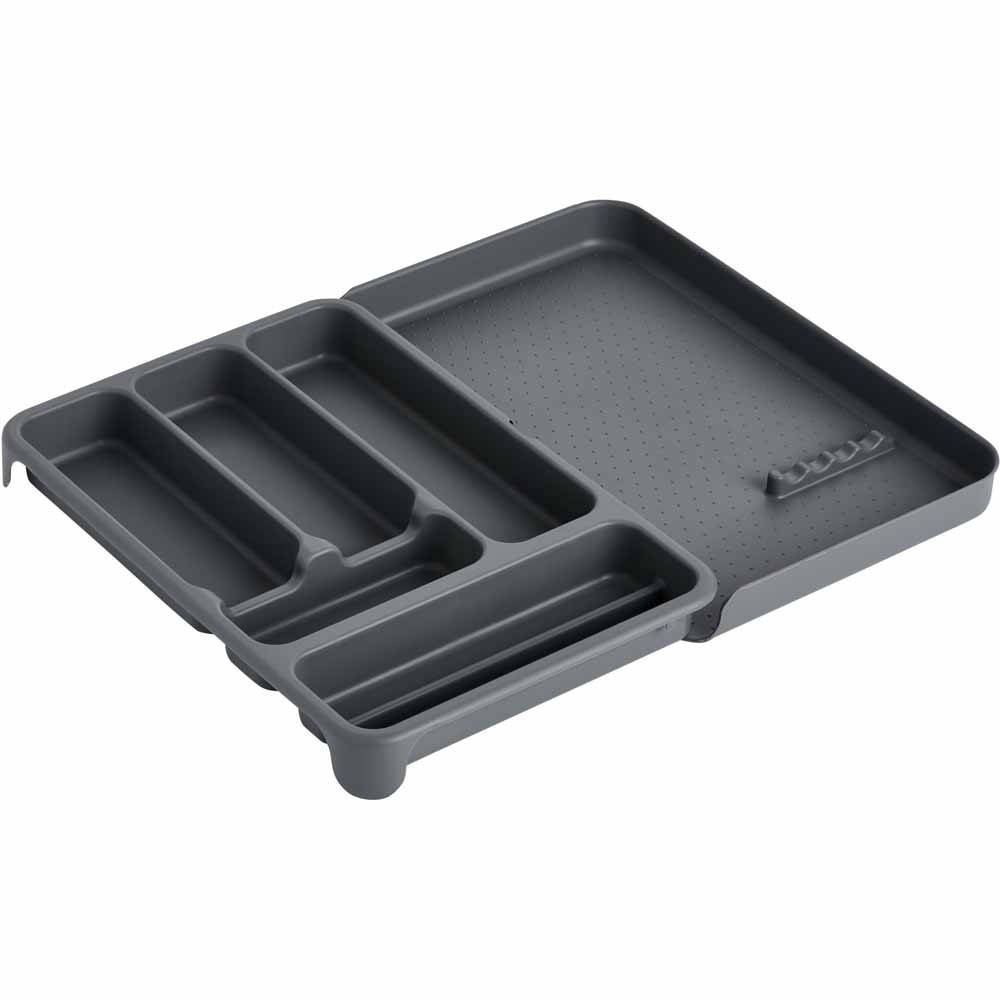 Wilko Dark Grey Cutlery Tray Wilko