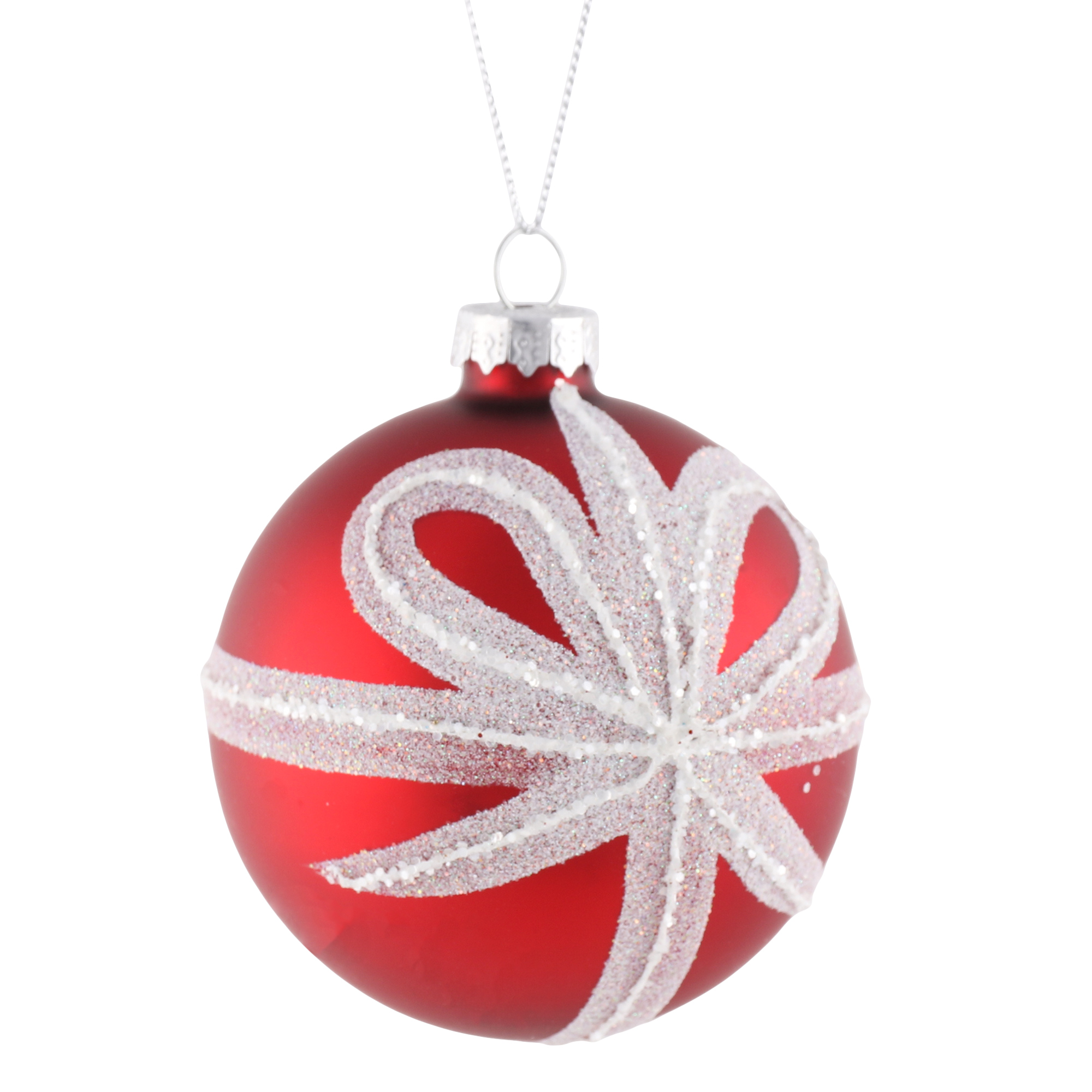 Decorative Red and White Bauble Image 2