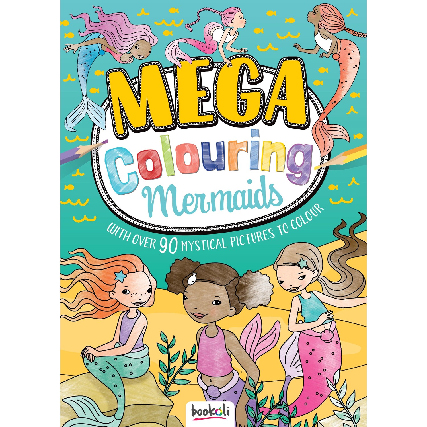 Bookoli Mermaids Mega Colouring Book Image