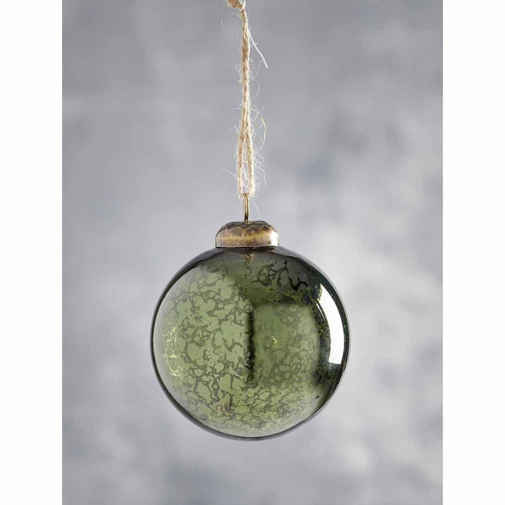 Wilko Midwinter Green Mercurized Christmas Tree Bauble Wilko