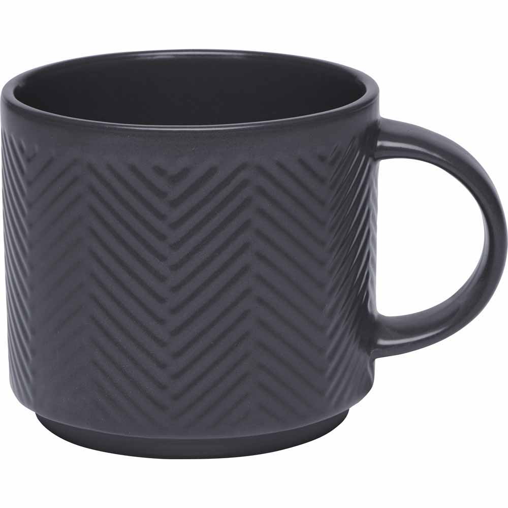 Wilko Mugs Artisan Embossed Stacking Set of 4 Wilko