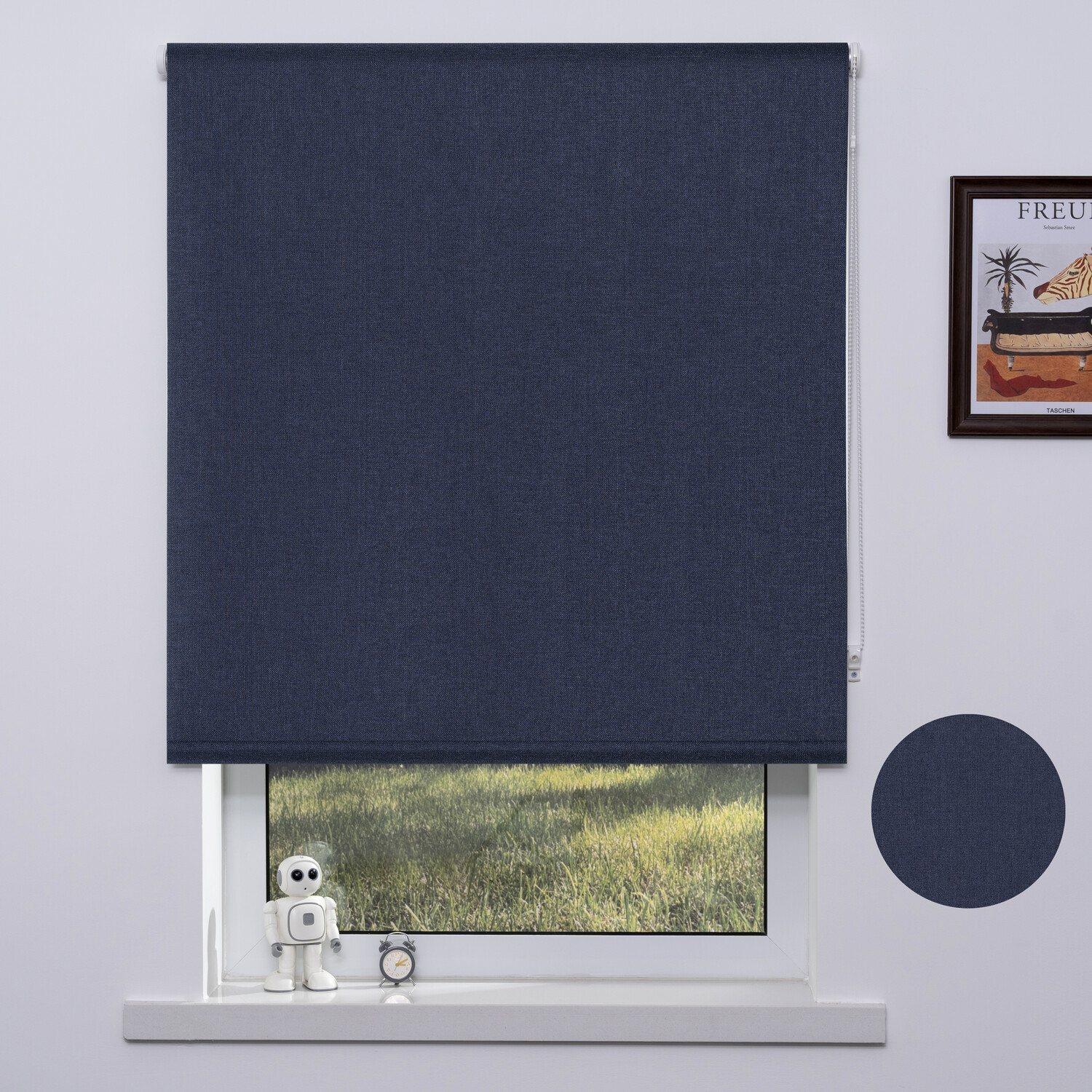 Divante Blackout Textured Blind - Dark Blue / 60cm Image 2