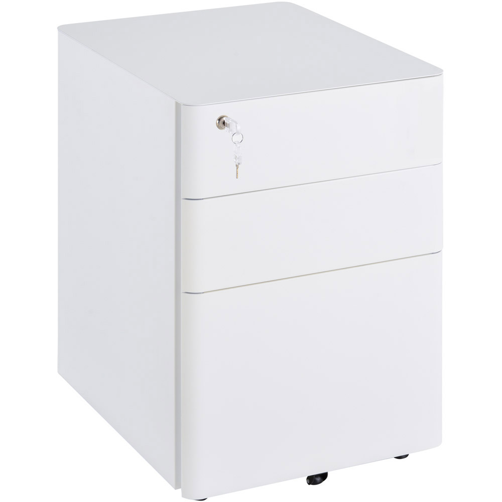 Vinsetto White 3 Drawer Filing Cabinet Image 2