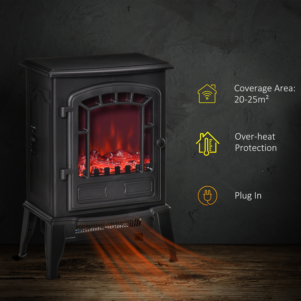HOMCOM Ava Flame Effect Electric Fireplace Heater Image 9