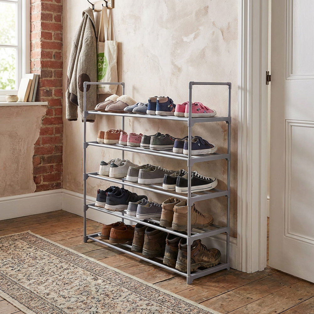 5-Tier Shoe Rack - Grey Image 5
