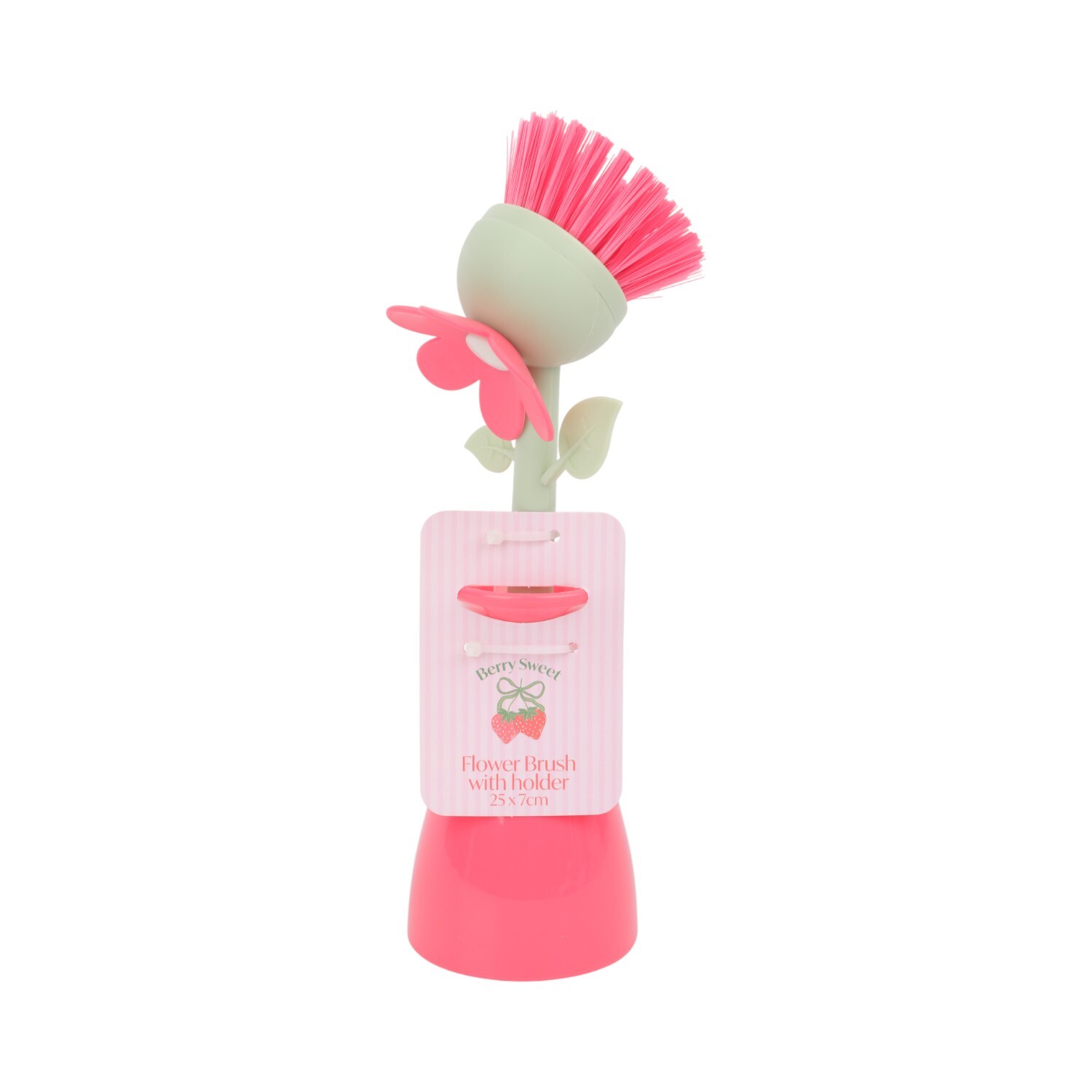 Berry Sweet Flower Brush with Holder Pink Image 2