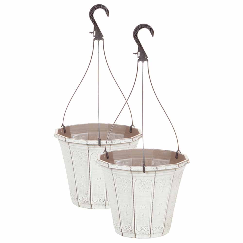 wilko 25cm Calista Plastic Hanging Baskets 2 Pack Image 1