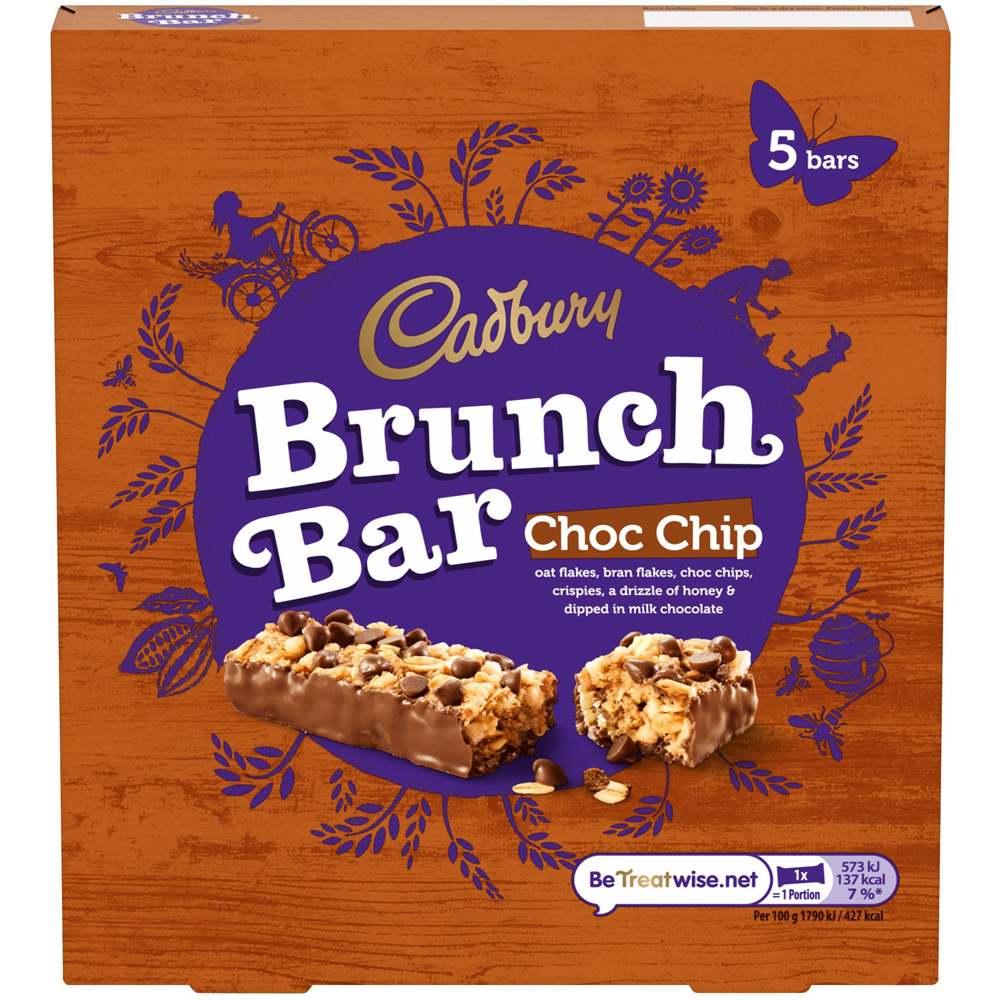 Cadbury Brunch Bar Chocolate Chip 5 Pack Image