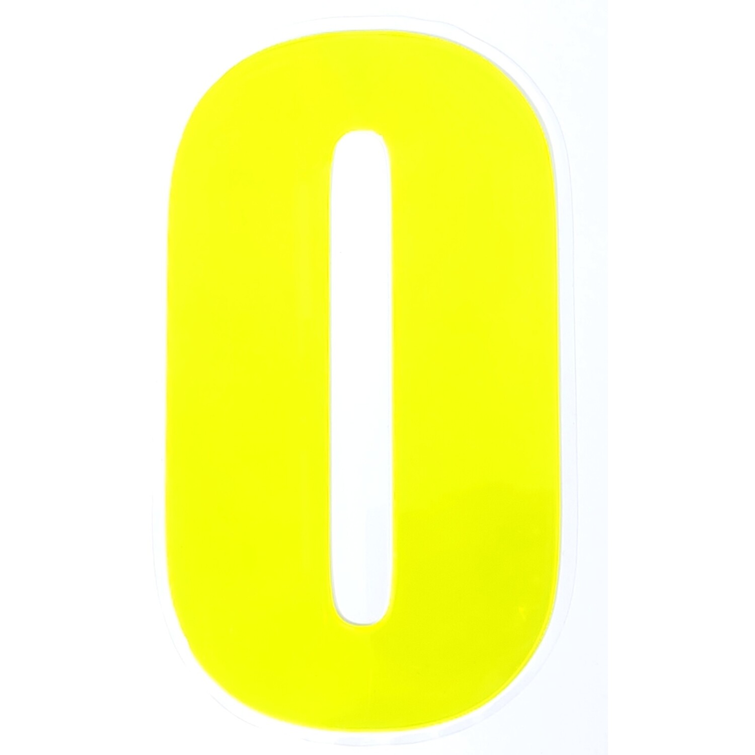 High Visibility Reflective Wheelie Bin Number Yellow 0 Image 2