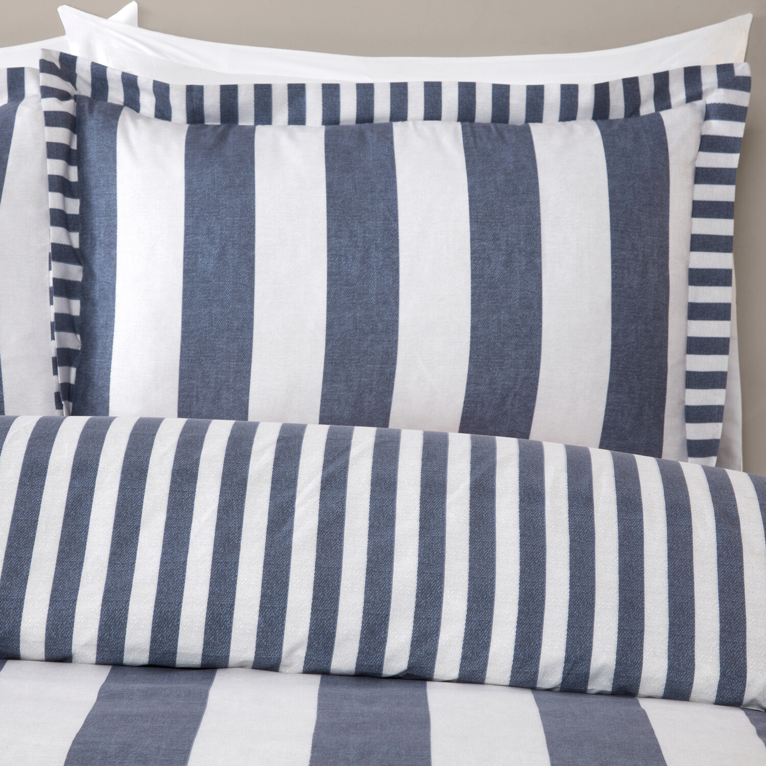 Margate Stripe Duvet Cover Set Blue King Image 2