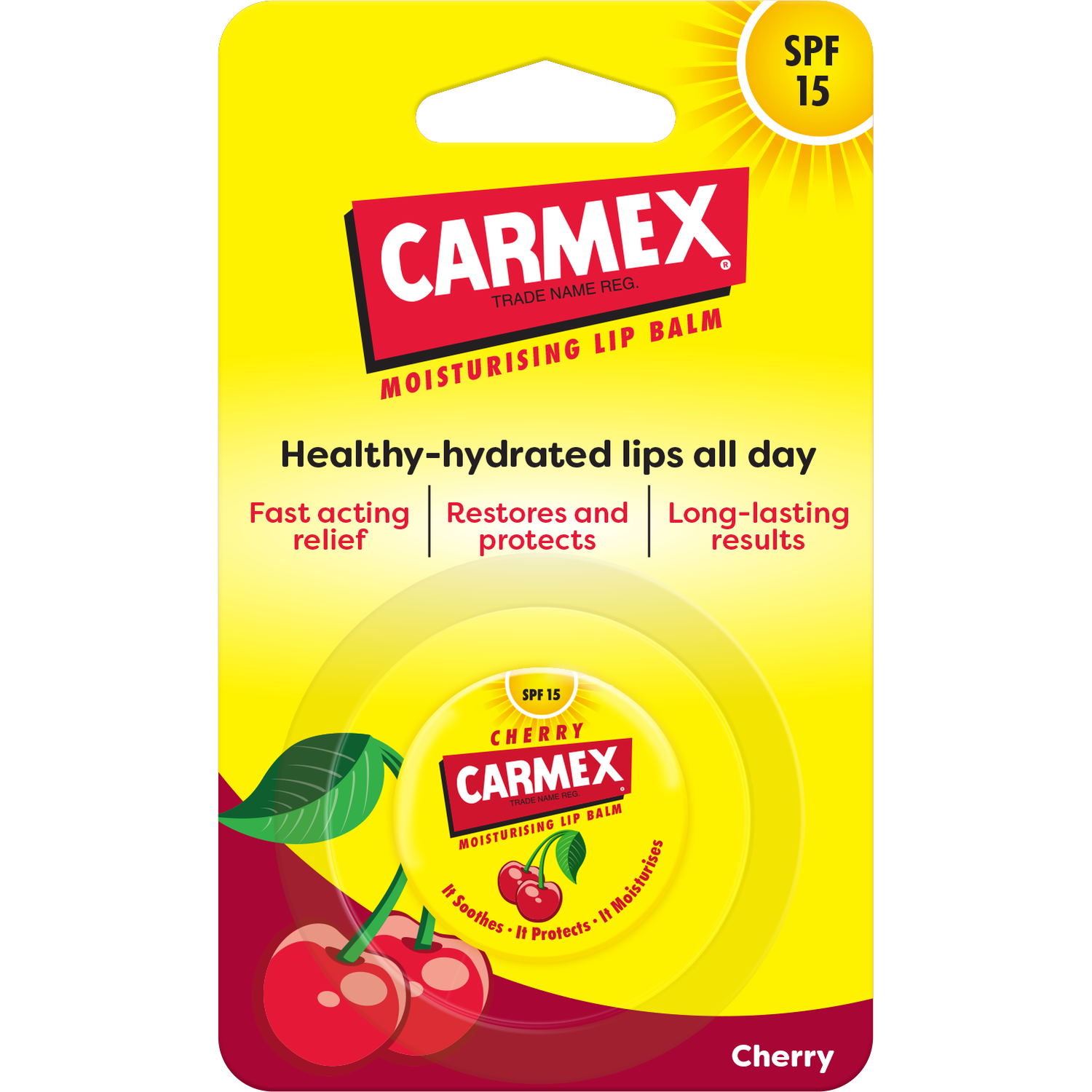 Carmex Moisturising Lip Balm Pot - Yellow / Cherry Image