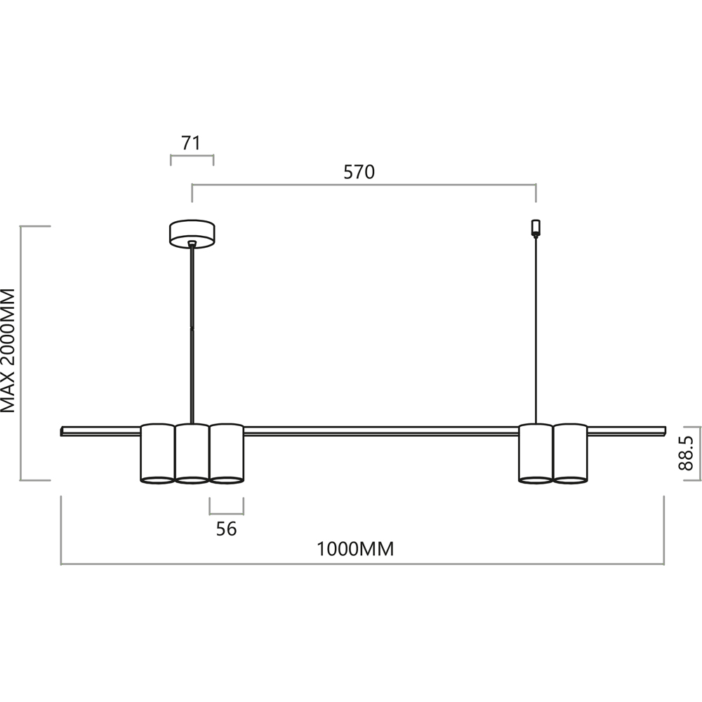 Milagro Genesis White Strip 5 LED Pendant Light Image 6