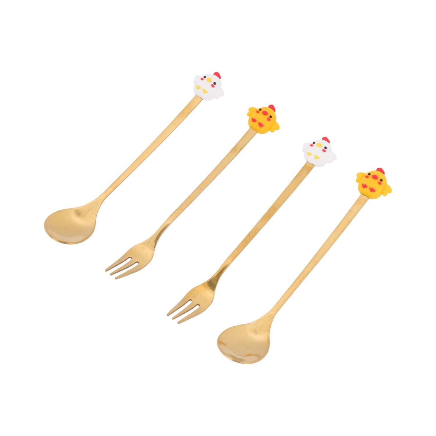 Easter Spoon and Fork Set Gold Image 2