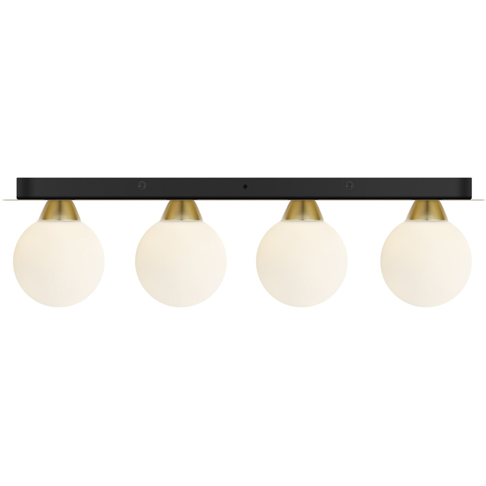 Cosylyte Bowen Bathroom 4 Light Classic Opal Glass Brass Ceiling Flush Light Image 4