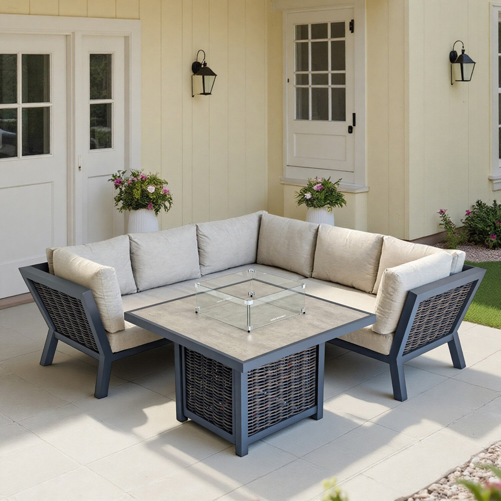 Siena 5 Seater Firepit Corner Set Image 6