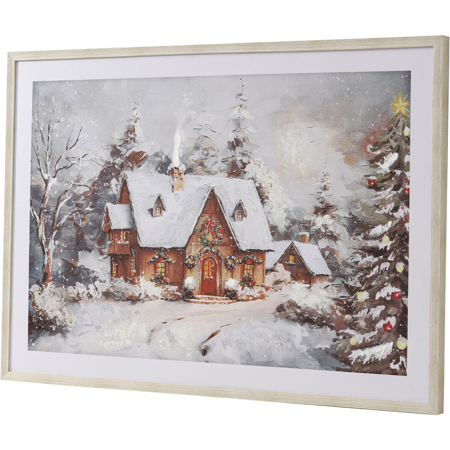 Foiled Snowy Cottage Framed Wall Art Image 2