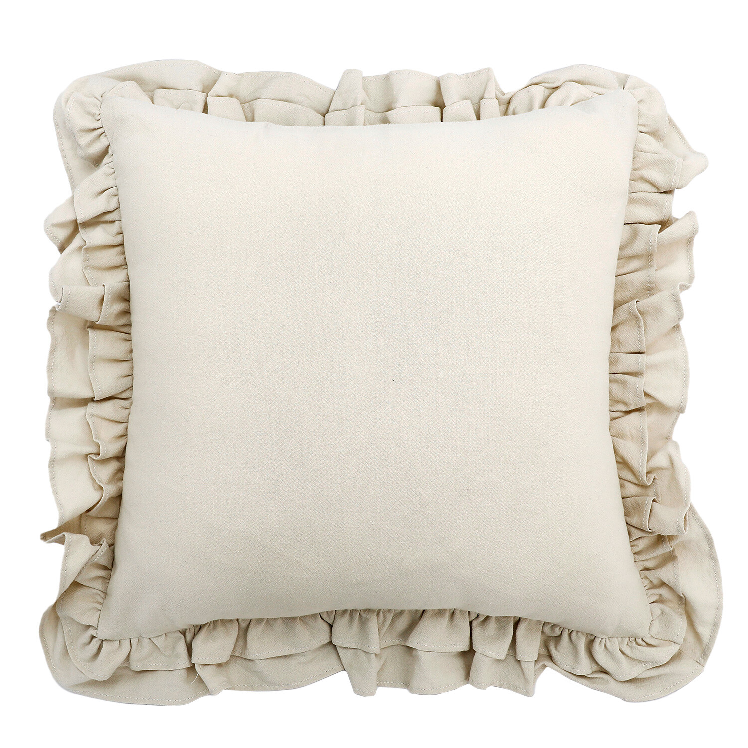 Amelie Ruffle Cushion - Natural Image 1