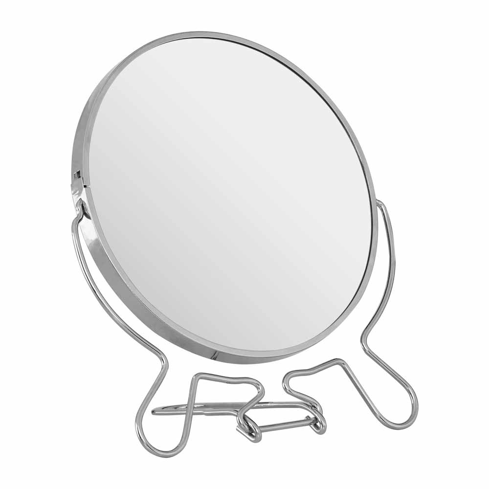 Premier Housewares Silver Effect Shaving Mirror 2 Sided Wilko