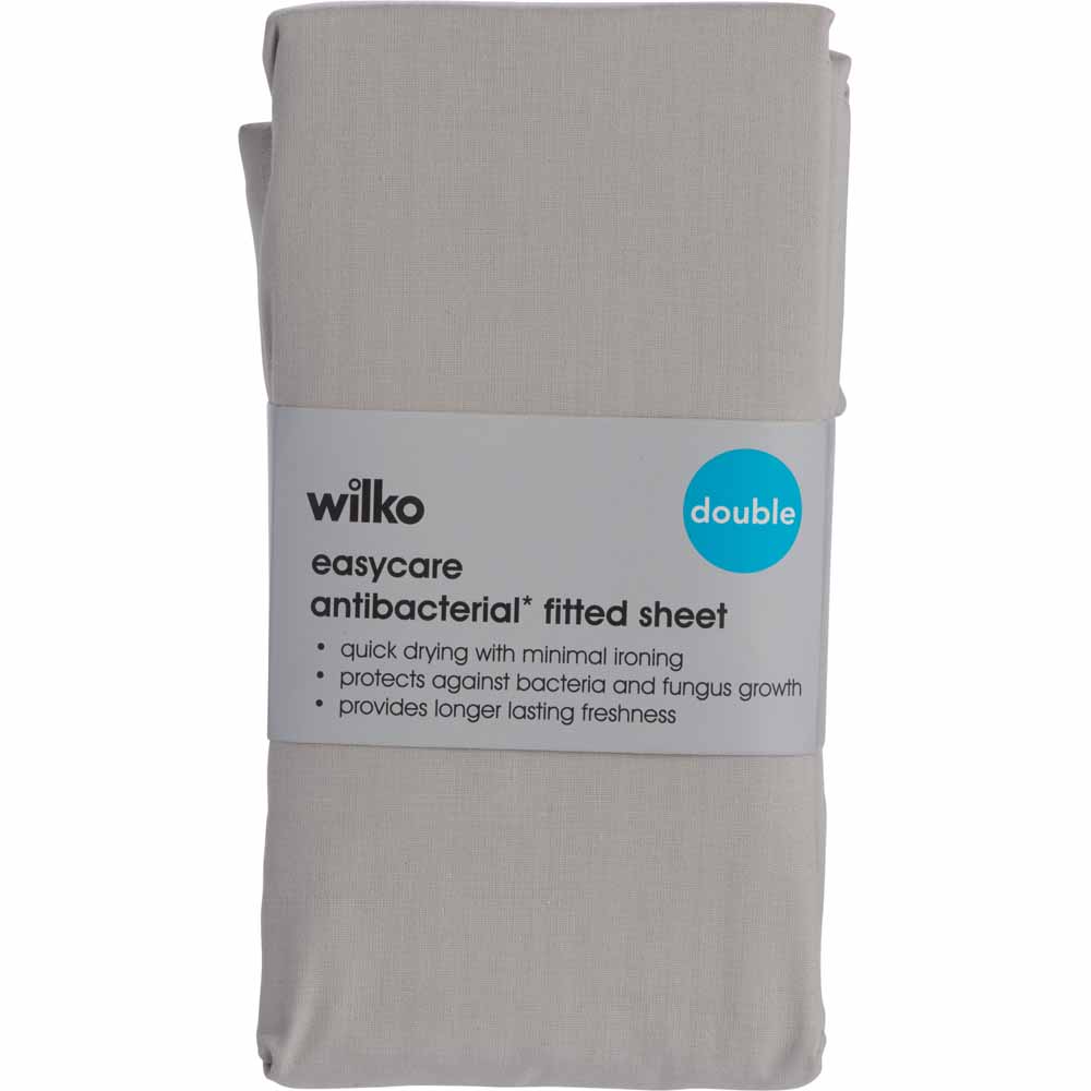Wilko Double Silver Anti-bacterial Fitted Bed Sheet Image 4