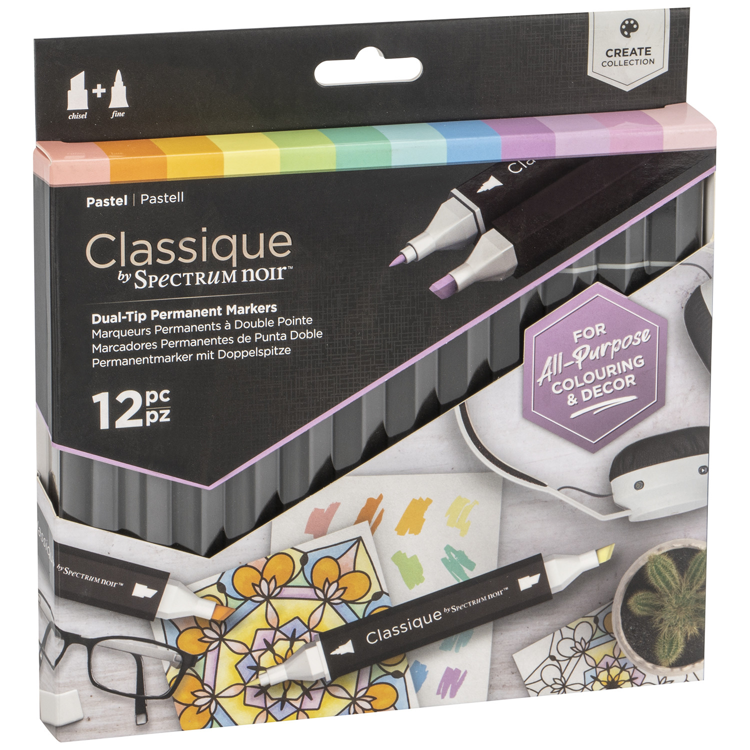 Spectrum Noir Classique Pastel Marker Pens 12 Pack Image 1