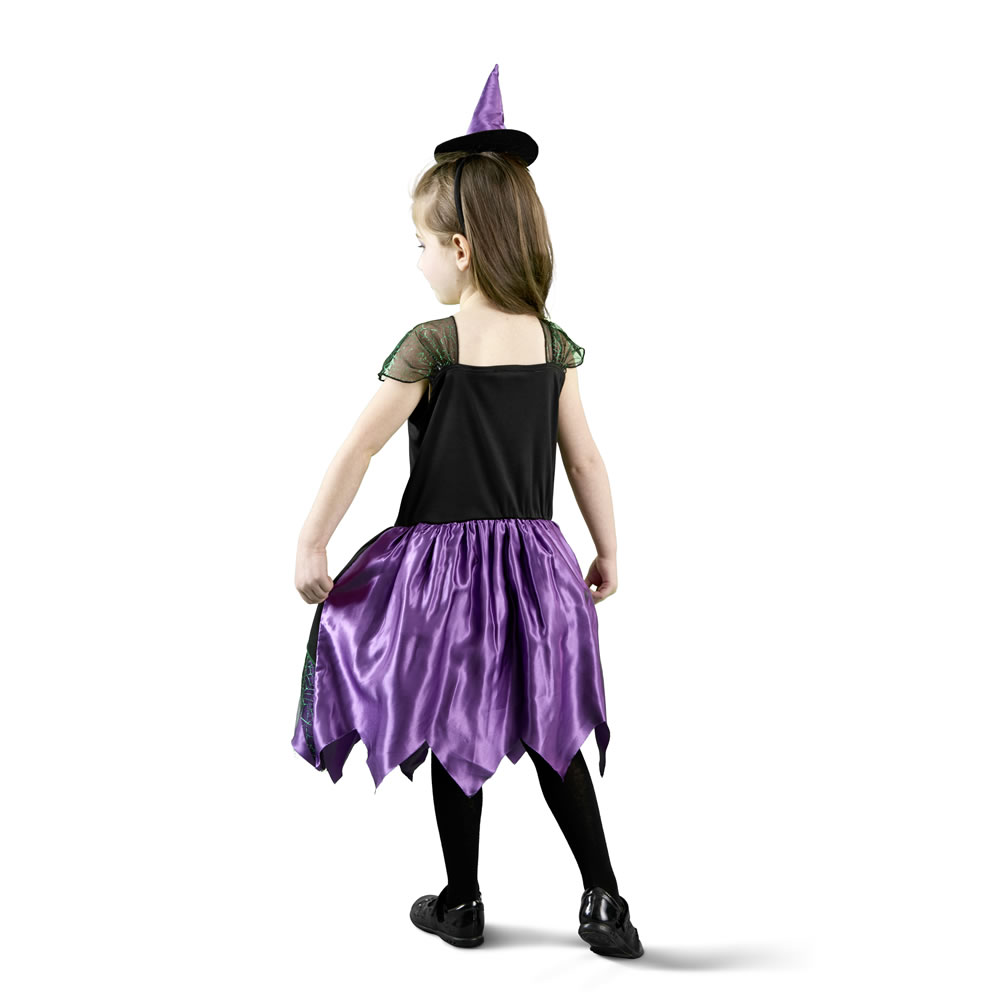 Wilko Girls Webbed Spider Witch Costume 9 - 10    Years Image 2
