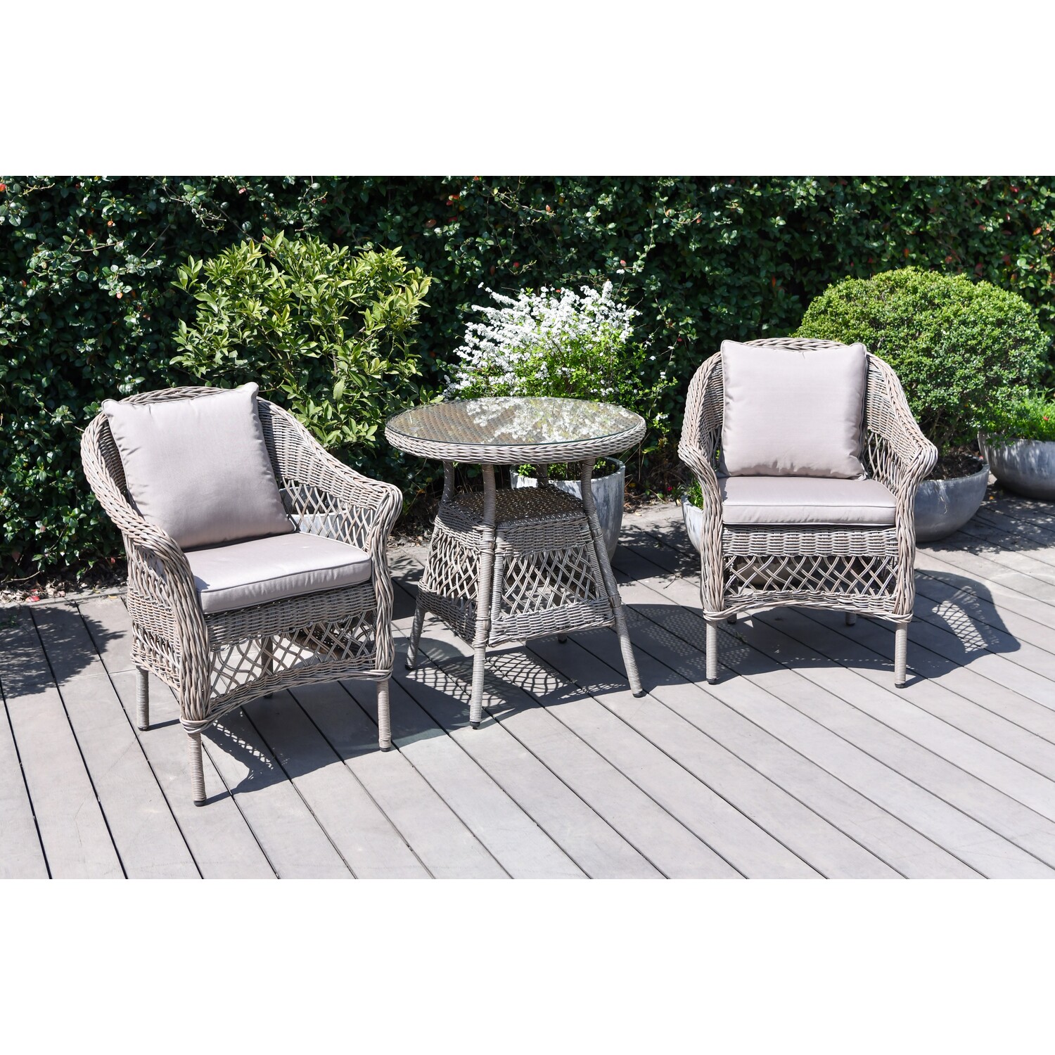 Malay Granada 2 Seater Natural Bistro Set Image 4