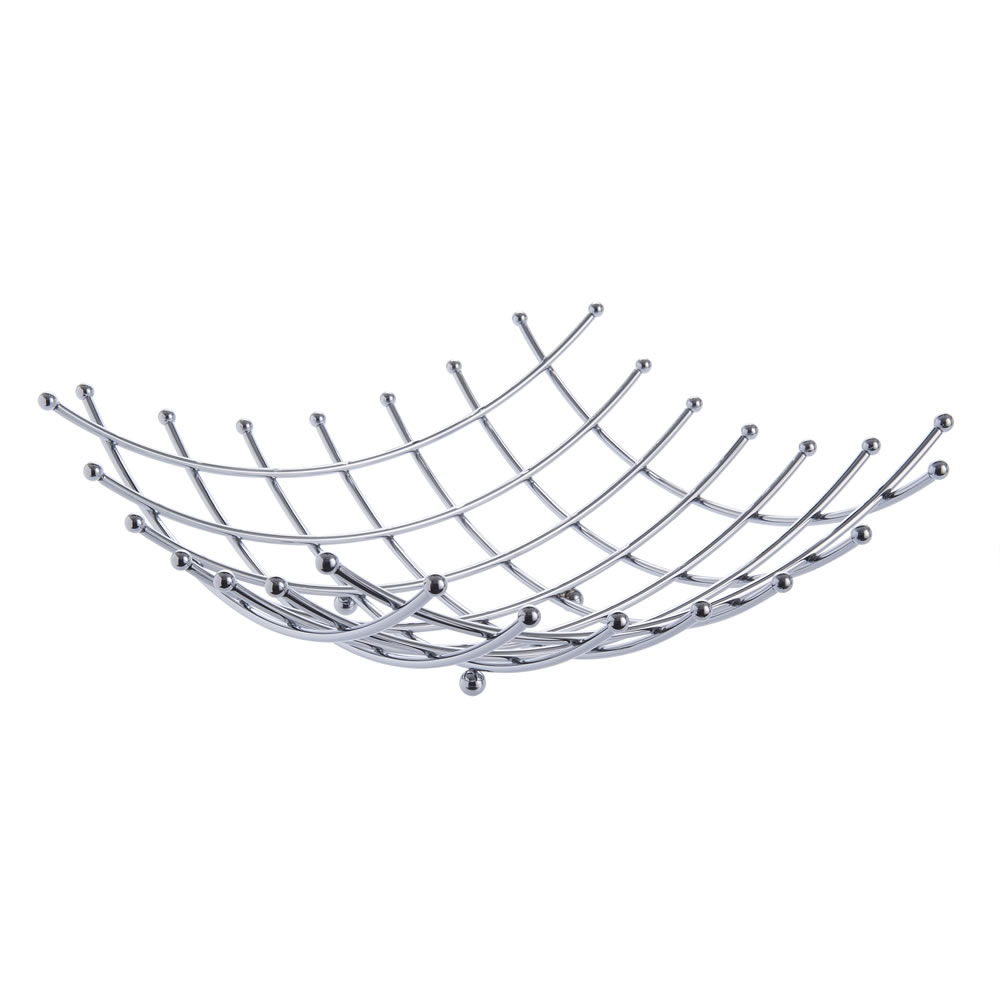 Wilko Chrome Plated Wire Fruit Bowl Image