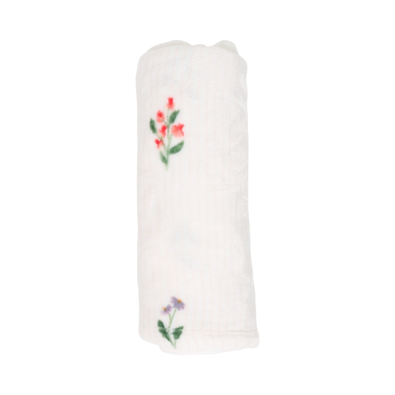 Posie Printed Fleece Throw White Image 2