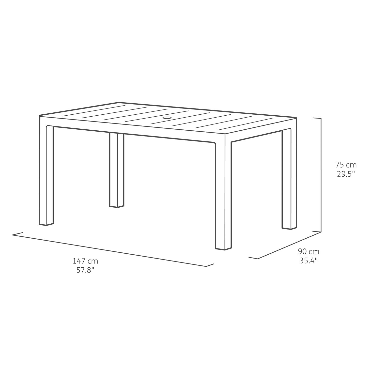 Keter Julie 6 Seater Patio Table Graphite Image 6