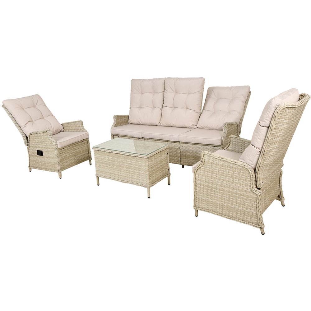 Chilton Reclining Sofa Set Cream Image 2
