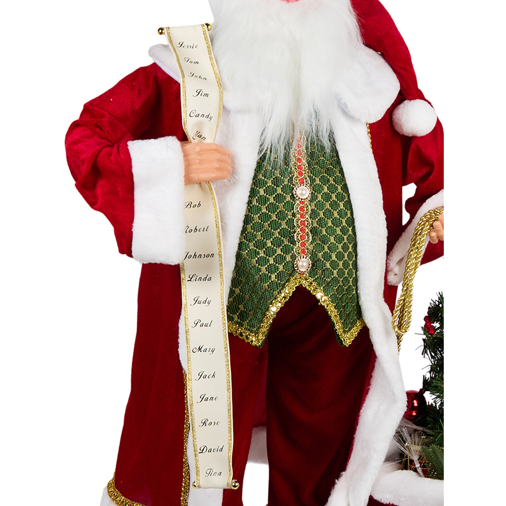 Traditional Santa with Fibre Optic Tree Decoration Image 4