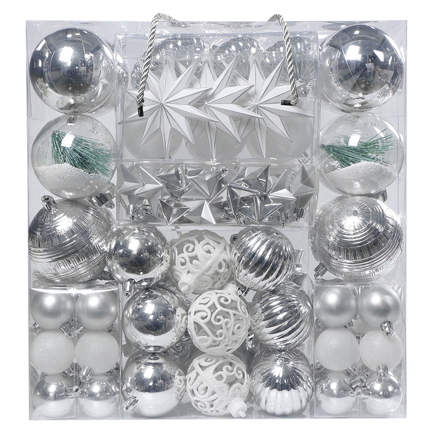 Pack of 120 Frosted Fairytale Baubles - Silver Image