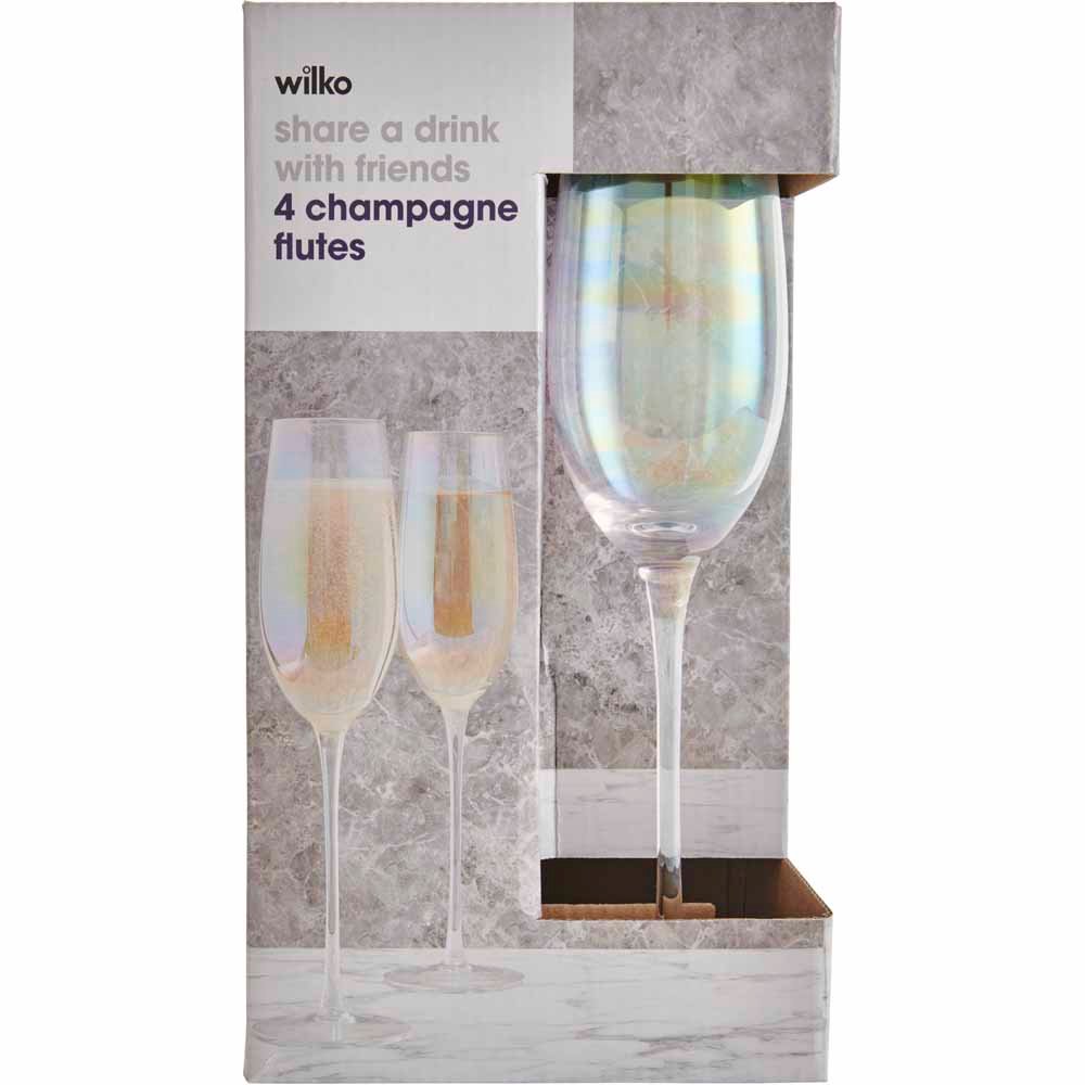 Wilko Lustre Champagne Glass 4pk Image 4
